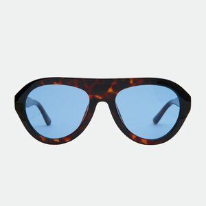 Otra Maddy Tortoiseshell oversized blue lens large sunglasses